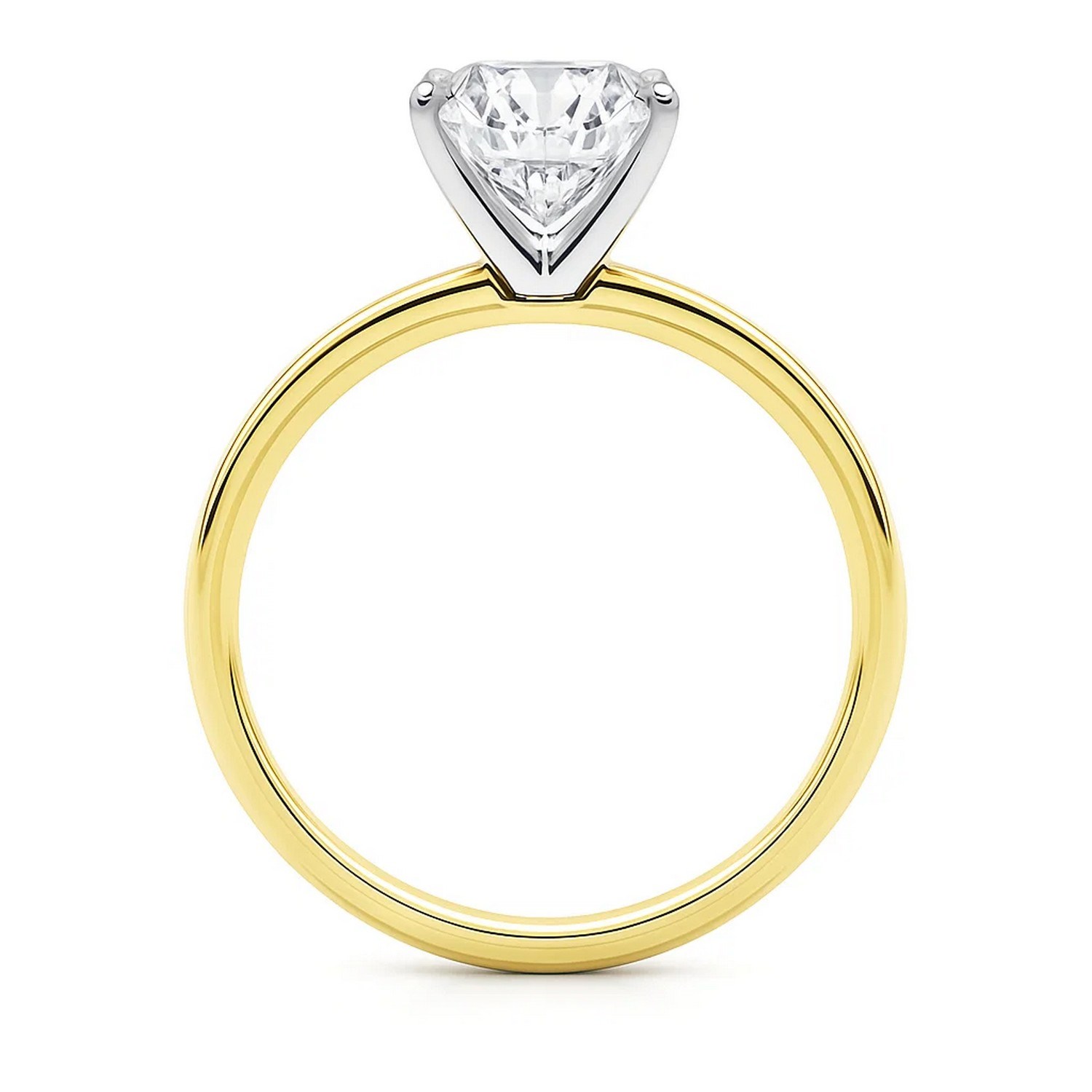 3 Carat Cushion Lab Grown IGI G/VS1 Diamond Solitaire Ring in 14K Yellow Gold - Image 4