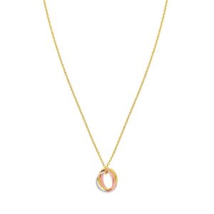 14K Tri Color Gold Trinity Chain Necklace