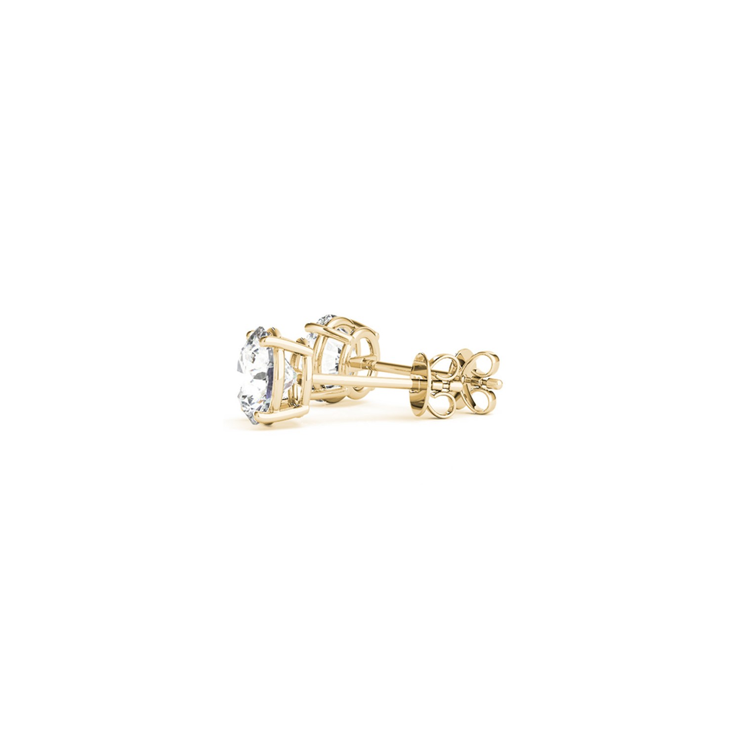 1 1/2 cttw Certified IGI Lab Grown Round Diamond Earrings 14k Yellow Gold(G/VS2) - Image 4