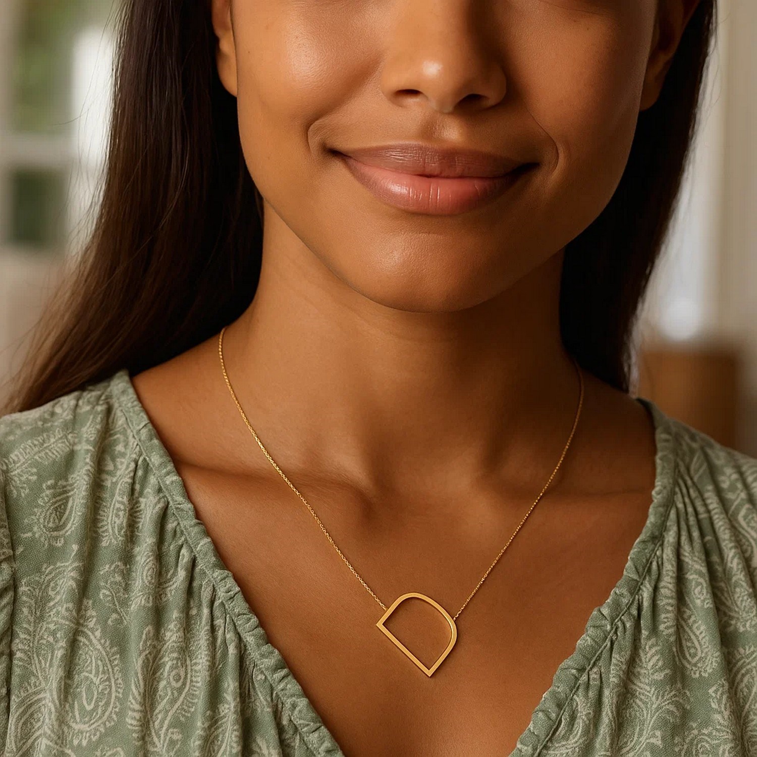 14K Yellow Gold Yours Truly Large Initial D Necklace - Image 4