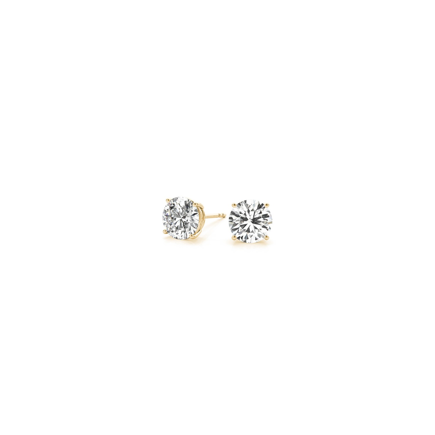 1/2 cttw Lab Grown Round Diamond Stud Earrings 14k Yellow Gold (G/VS2) - Image 3