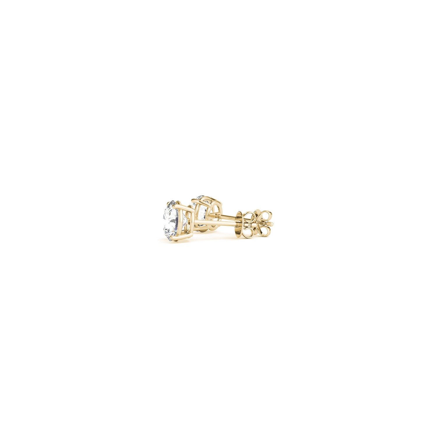 1/2 cttw Lab Grown Round Diamond Stud Earrings 14k Yellow Gold (G/VS2) - Image 4