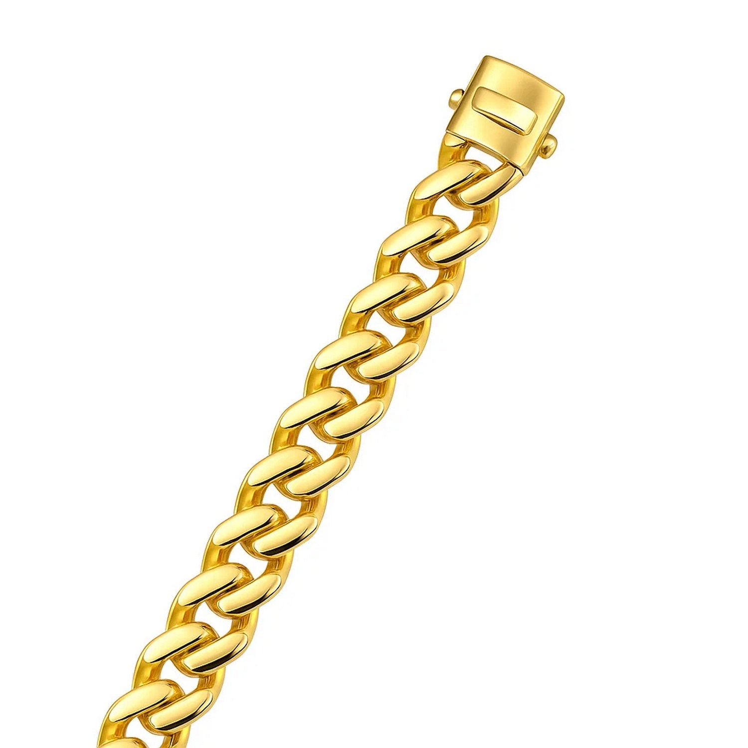 14k Yellow Gold Polished Miami Cuban Chain Necklace - Image 2