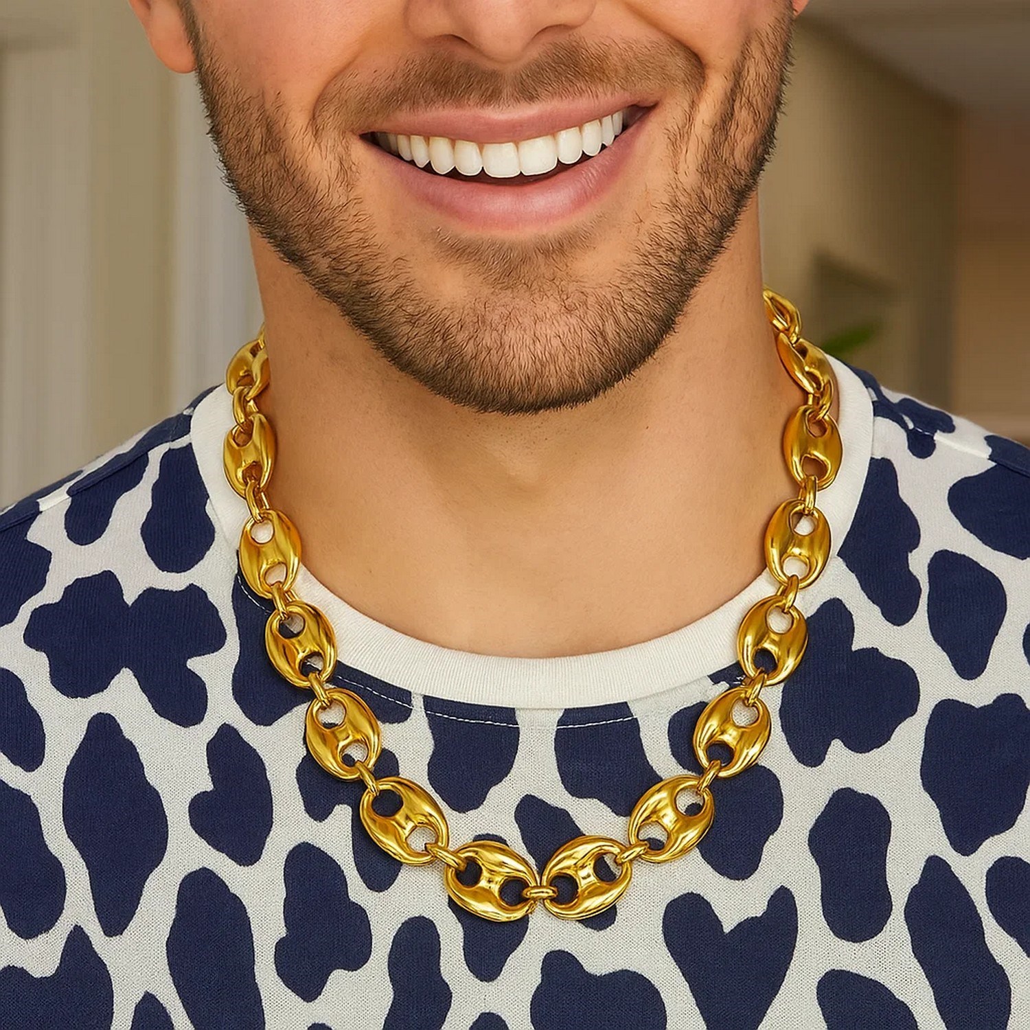 Puffed Mariner Link 16mm Necklace in 14K Yellow Gold - Image 2