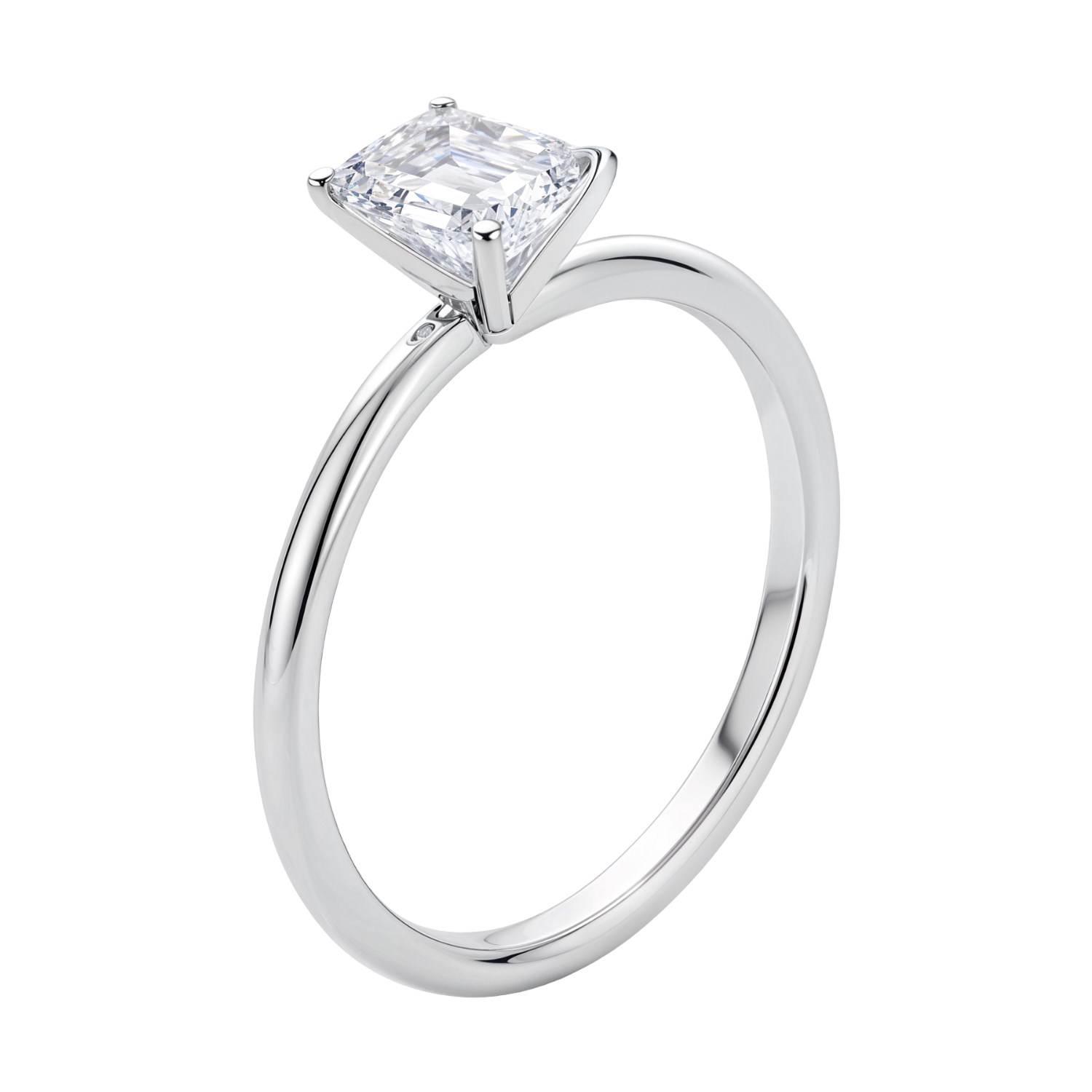 1 Carat Emerald Lab Grown IGI G/VS1 Diamond Solitaire Ring in 10K White Gold - Image 2