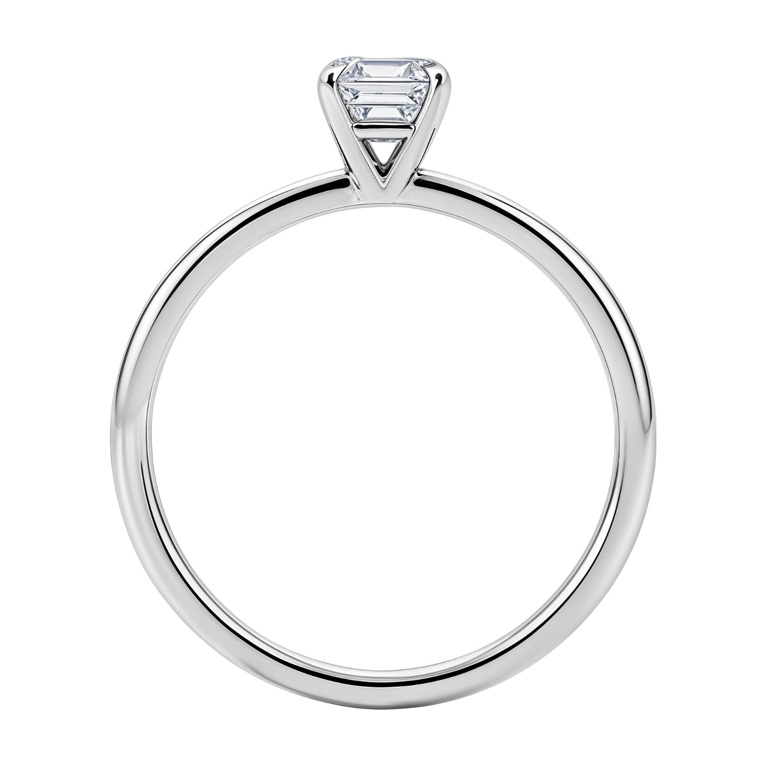 1 Carat Emerald Lab Grown IGI G/VS1 Diamond Solitaire Ring in 10K White Gold - Image 4