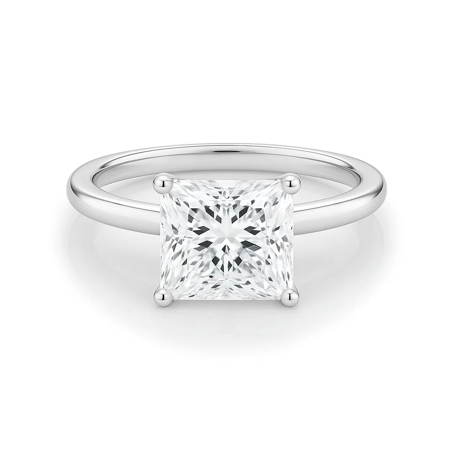 2 Carat Princess Lab Grown IGI G/VS1 Diamond Solitaire Ring in 14K White Gold - Image 3
