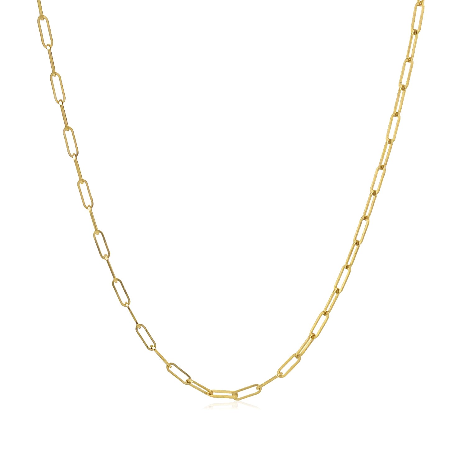 14K Yellow Gold Fine Paperclip Chain (1.50 mm) - Image 2