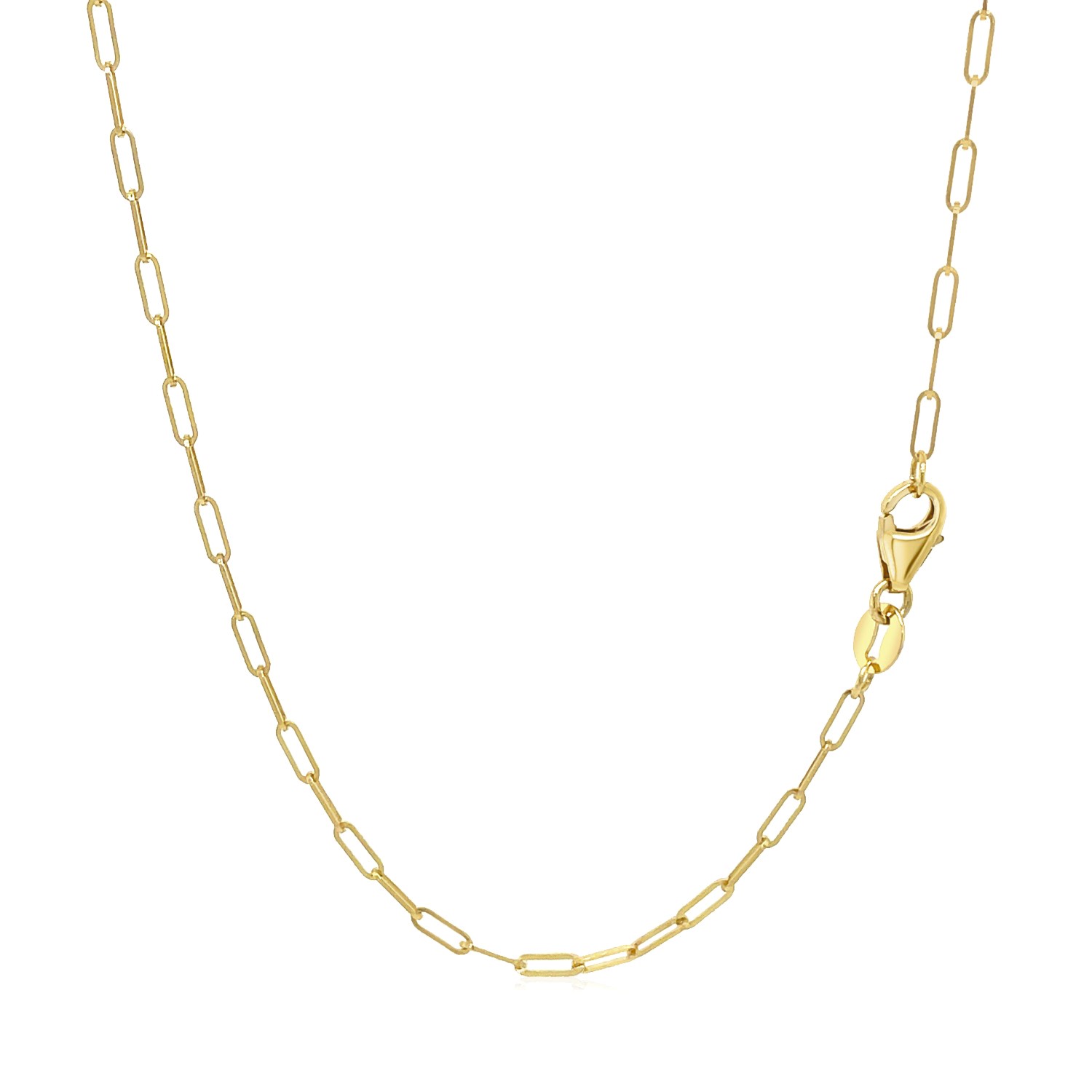 14K Yellow Gold Fine Paperclip Chain (1.50 mm) - Image 3