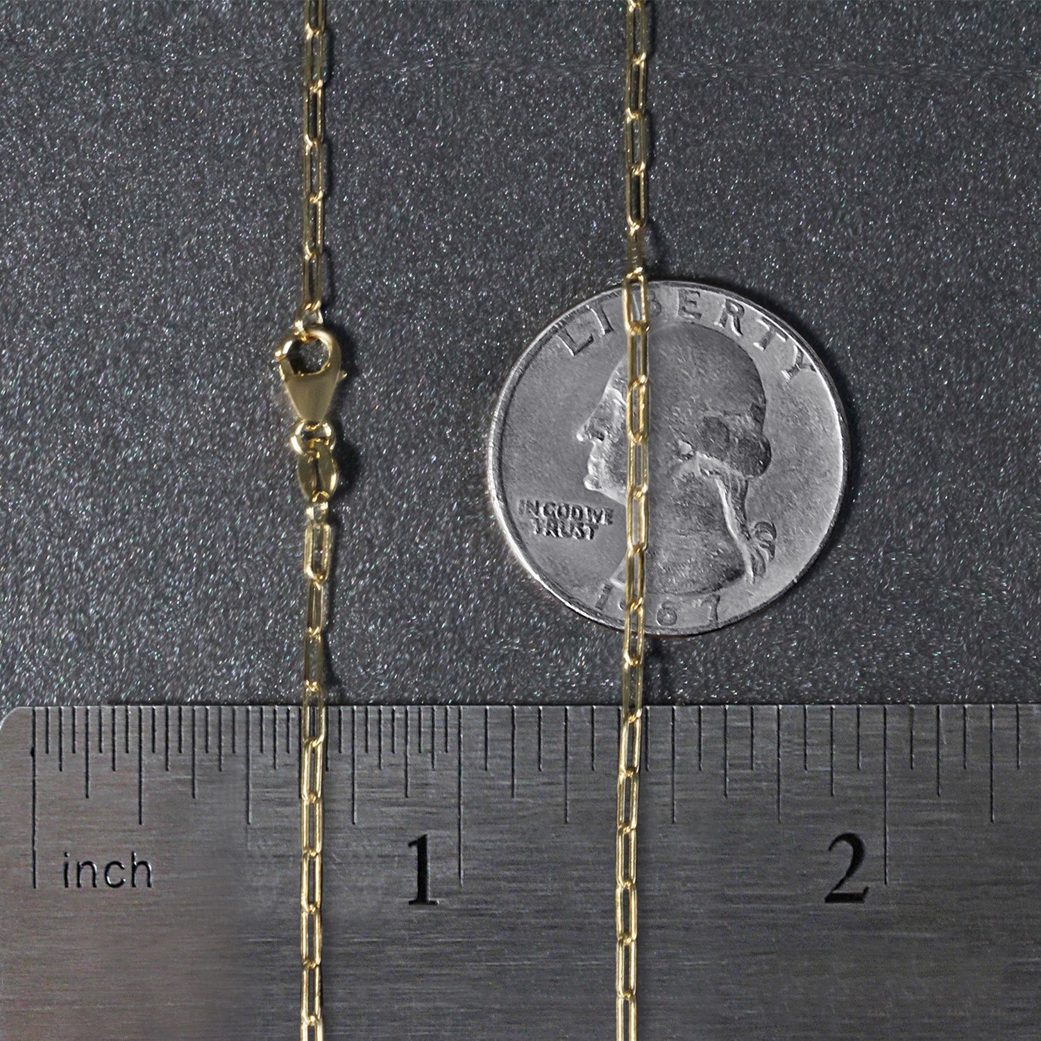 14K Yellow Gold Fine Paperclip Chain (1.50 mm) - Image 7