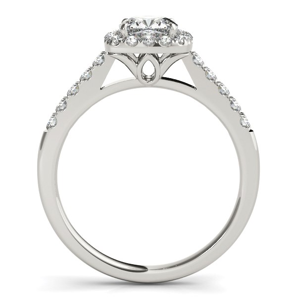 14k White Gold Square Outer Shape Round Diamond Engagement Ring (3/4 cttw) - Image 2