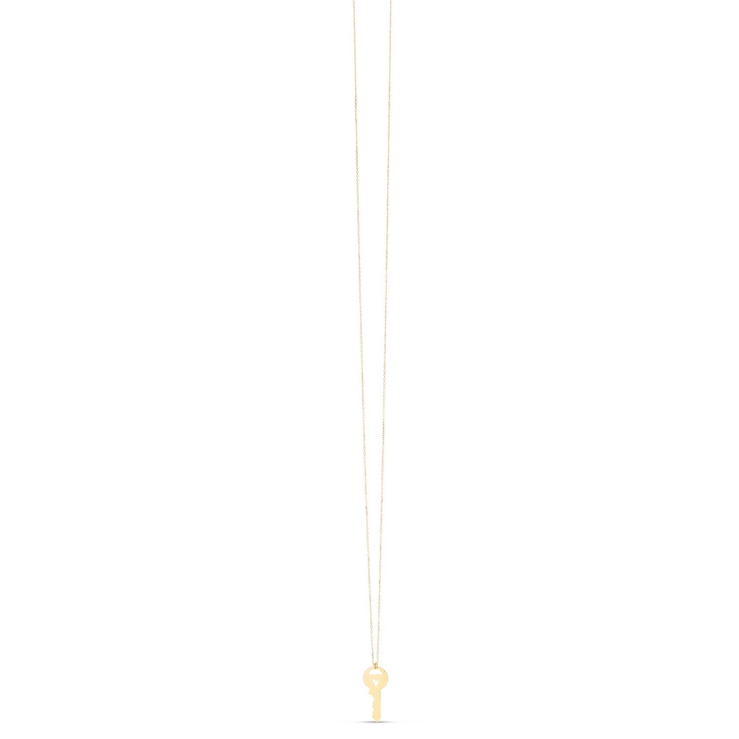 14K Yellow Gold Triple Heart Key Necklace - Image 2
