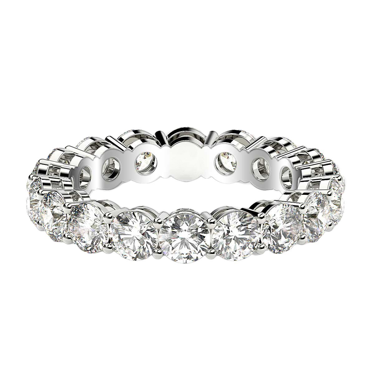 Round Cut Lab Grown Diamond Eternity Ring in 14k White Gold (2 cttw FG/VS2) - Image 2