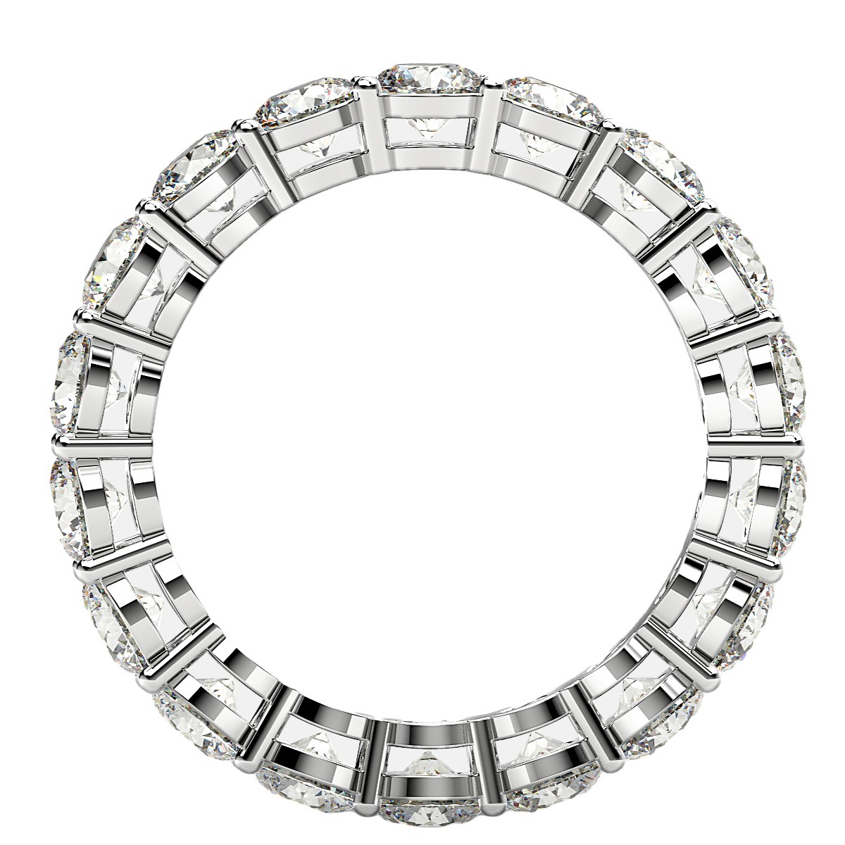 Round Cut Lab Grown Diamond Eternity Ring in 14k White Gold (2 cttw FG/VS2) - Image 3