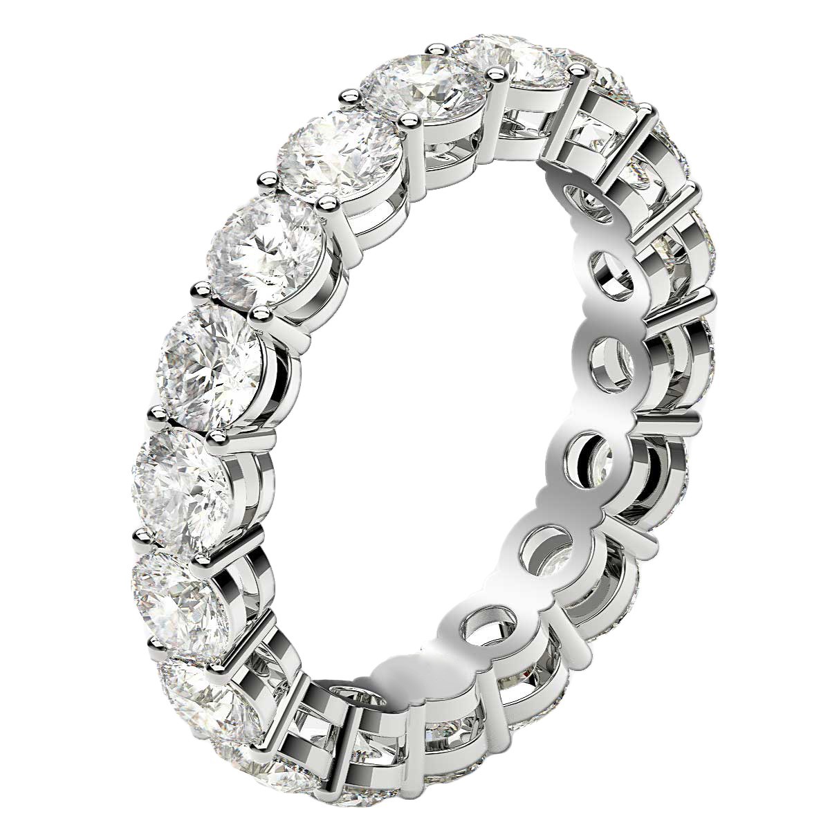 Round Cut Lab Grown Diamond Eternity Ring in 14k White Gold (2 cttw FG/VS2) - Image 4