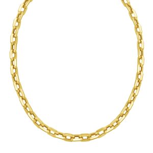 14K Yellow Gold Faceted Octagonal Link Chain Necklace (8.10 mm)