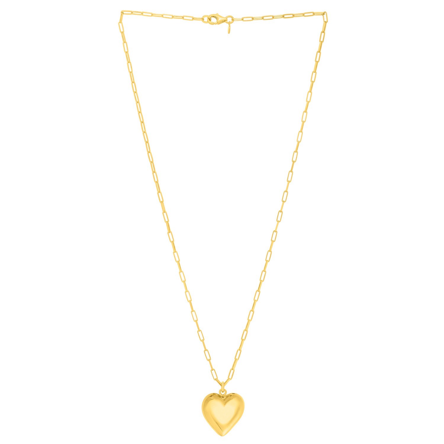 Sterling Silver Gold Plated Puffed Heart Pendant - Image 2