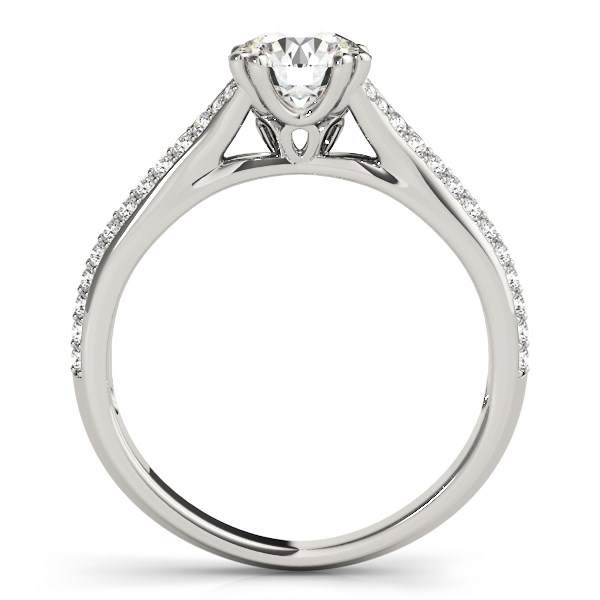 14k White Gold Double Prong Multirow Band Diamond Engagement Ring (1 1/8 cttw) - Image 2