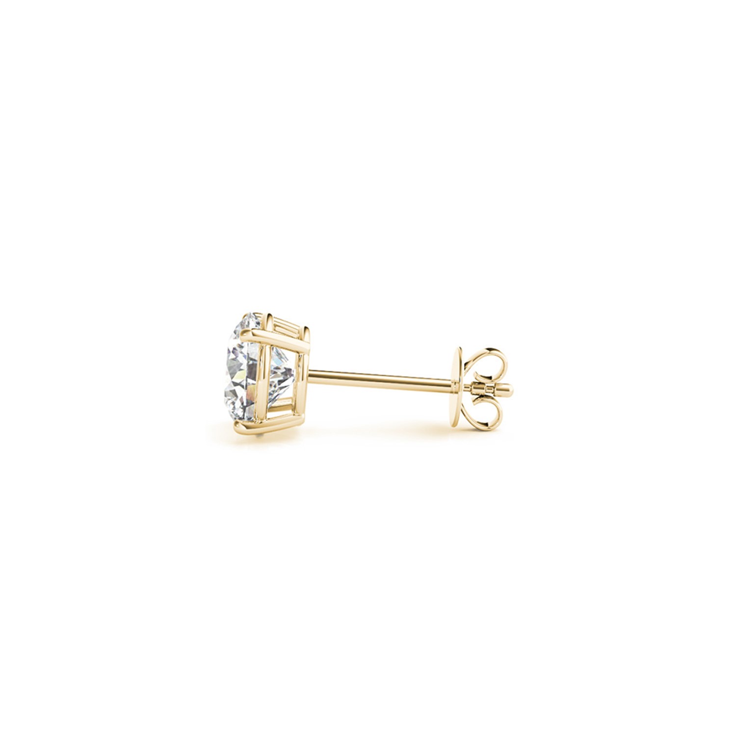 2 cttw Certified IGI Lab Grown Round Diamond Earrings 14k Yellow Gold (G/VS2) - Image 2