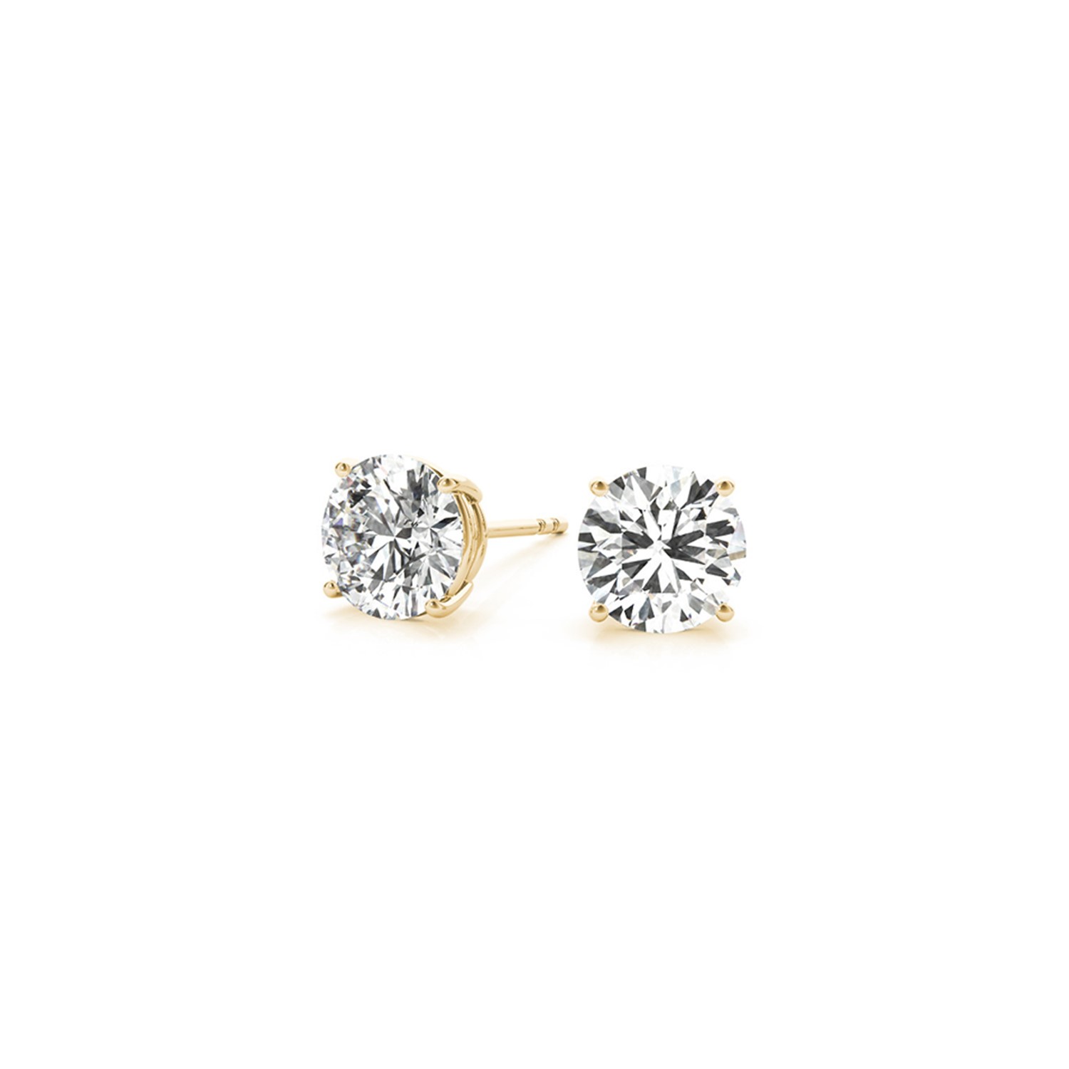 2 cttw Certified IGI Lab Grown Round Diamond Earrings 14k Yellow Gold (G/VS2) - Image 3