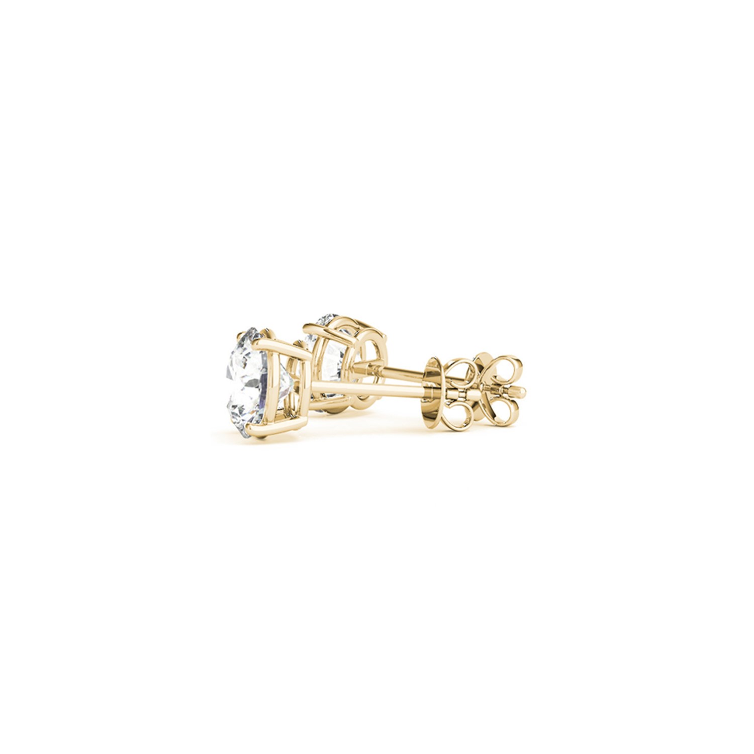 2 cttw Certified IGI Lab Grown Round Diamond Earrings 14k Yellow Gold (G/VS2) - Image 4