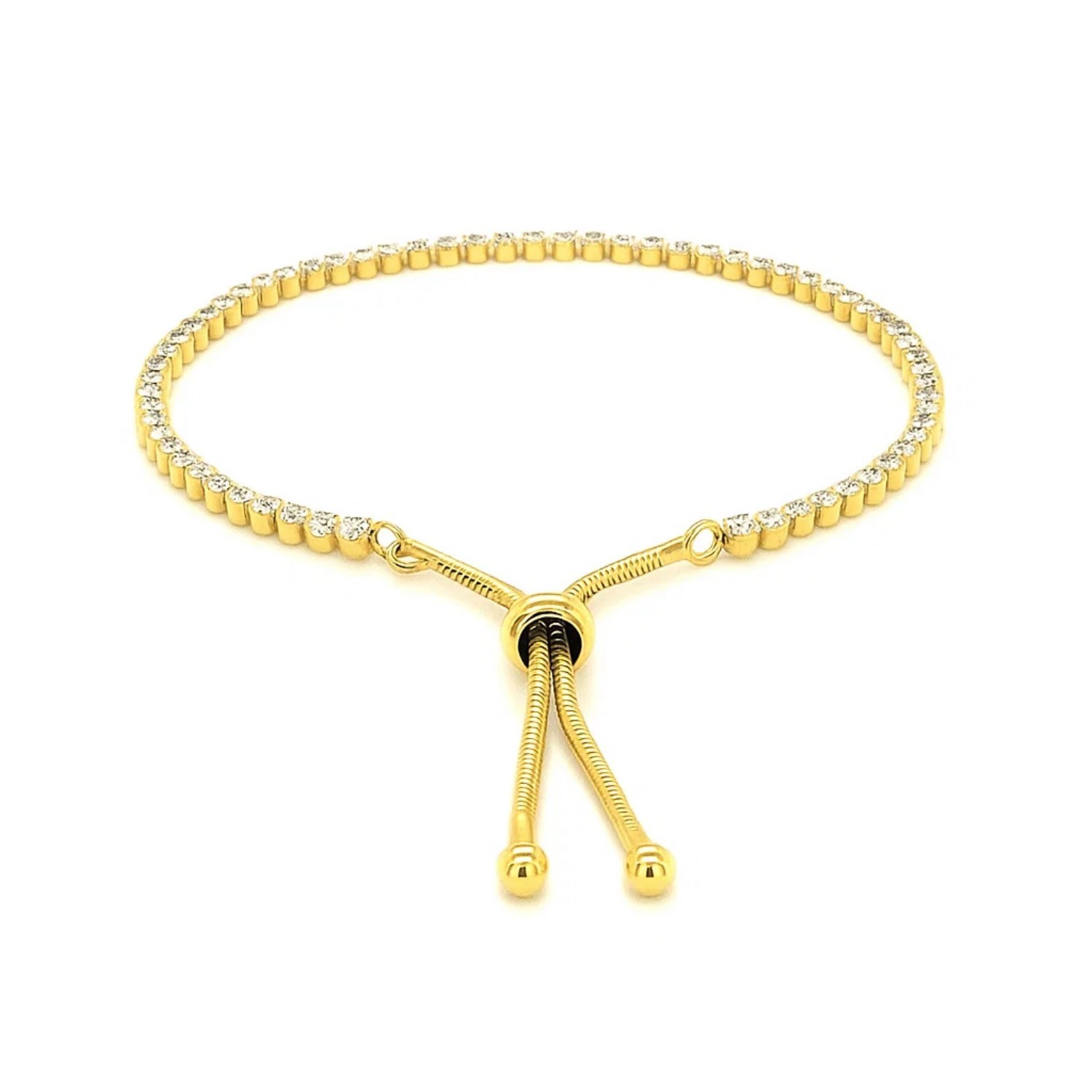 Adjustable Tennis Style Bracelet with Cubic Zirconia in Sterling Silver(5.10 mm) - Image 3