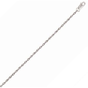 14k White Gold Machine Rope Chain (1.10 mm)