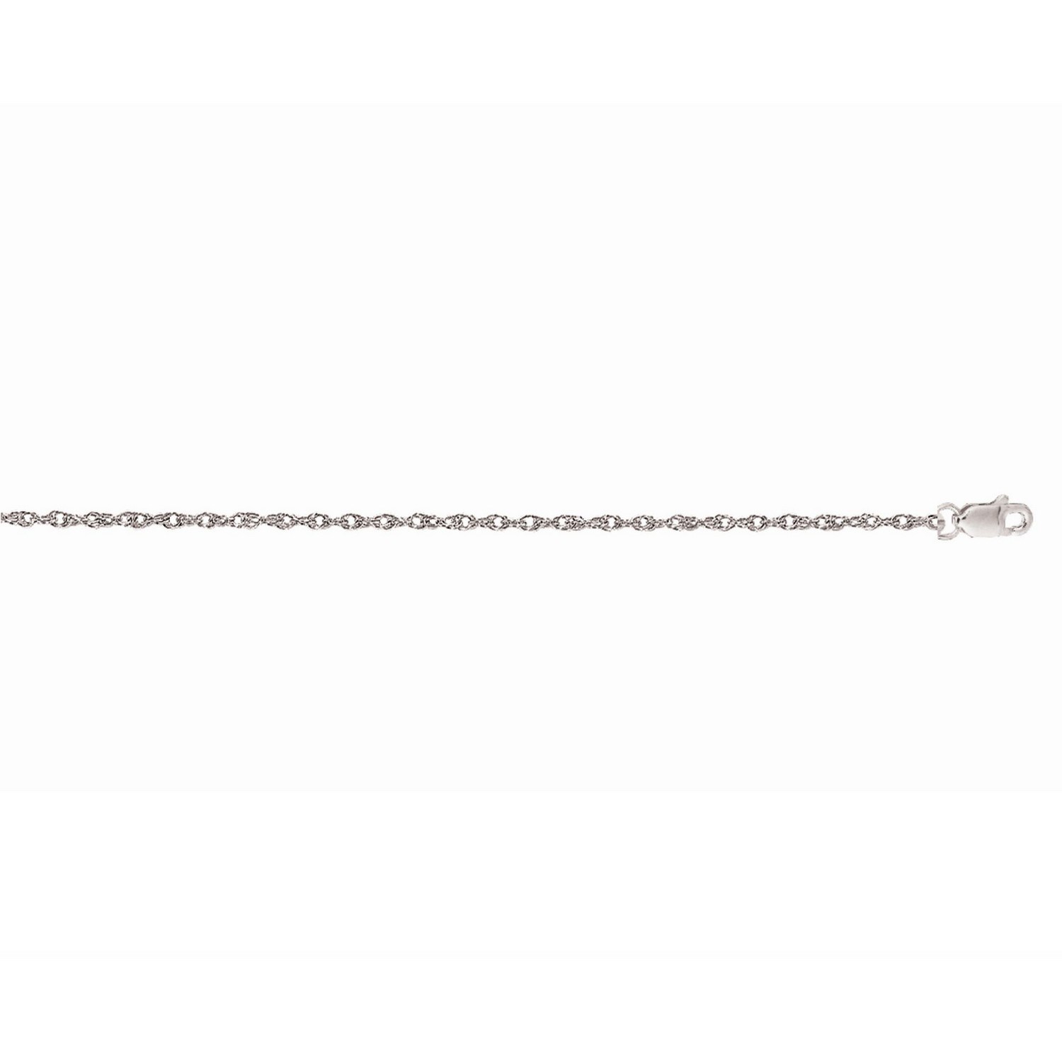 14k White Gold Machine Rope Chain (1.10 mm) - Image 2
