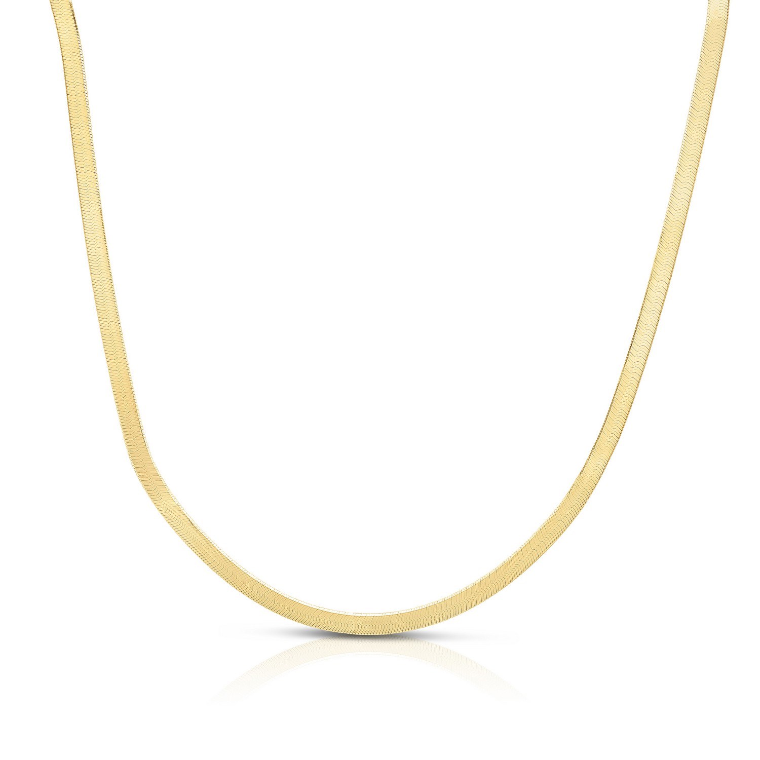 Sterling Silver Yellow Gold Plated Imperial Herringbone Chain (2.70 mm) - Image 2