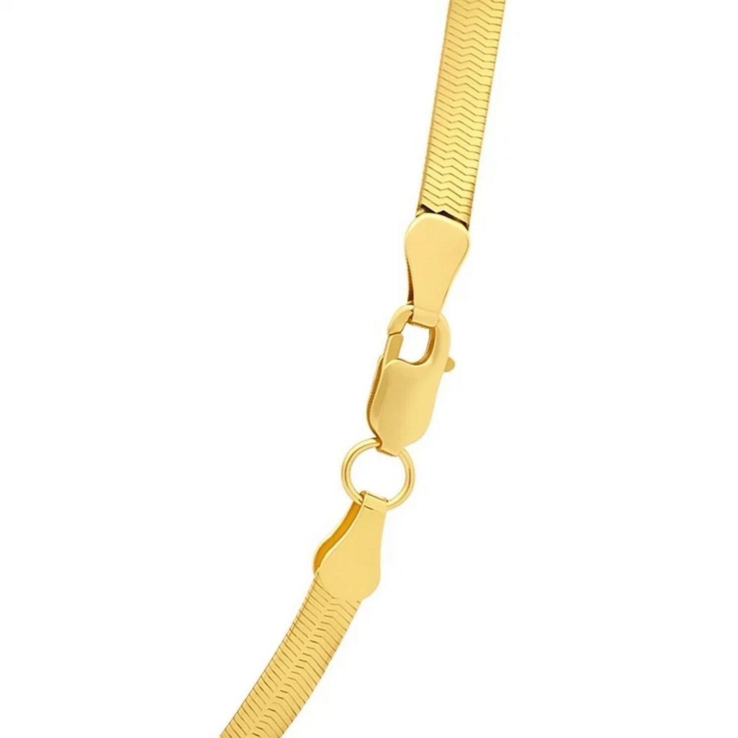 Sterling Silver Yellow Gold Plated Imperial Herringbone Chain (2.70 mm) - Image 4