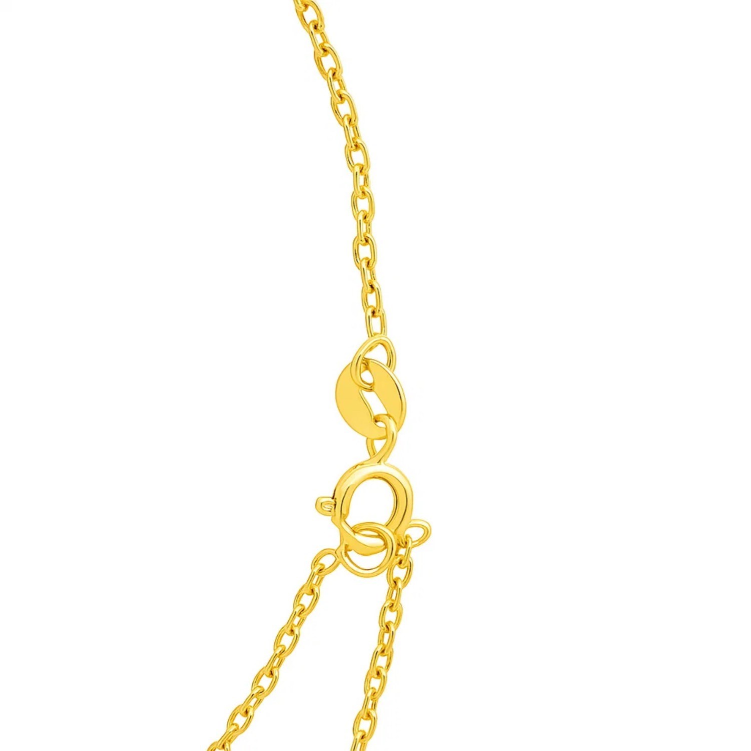 14k Yellow Gold 17 inch Necklace with Cushion Blue Topaz - Image 2