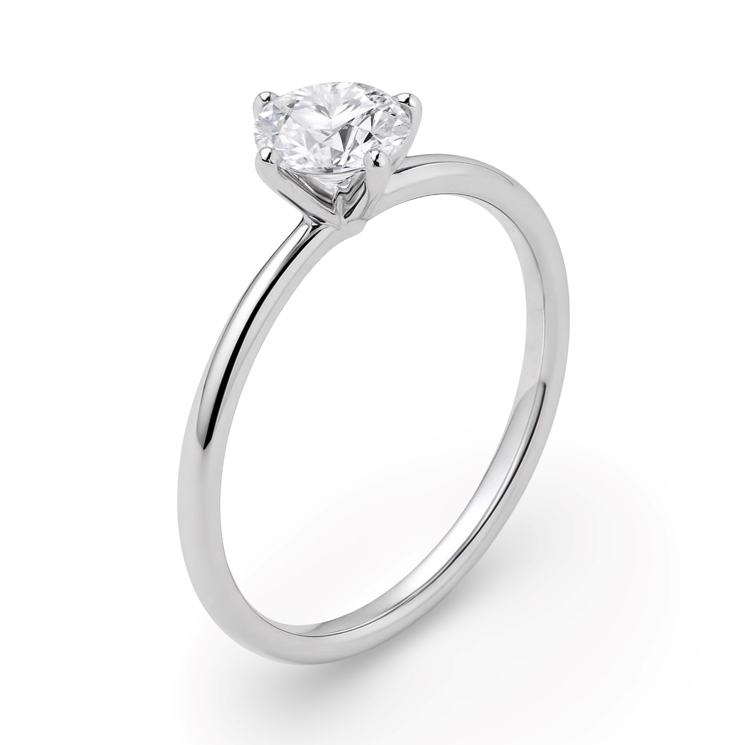 1 Carat Round Lab Grown IGI G/VS1 Diamond Solitaire Ring in 10K White Gold - Image 2