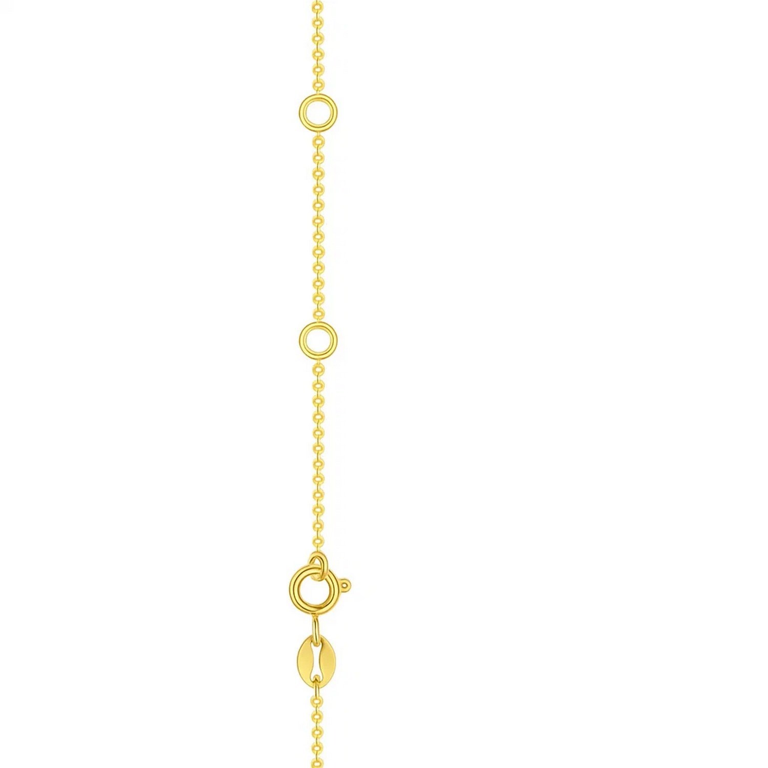 14K Yellow Gold Blue And White Topaz Dancing Drop Necklace - Image 4