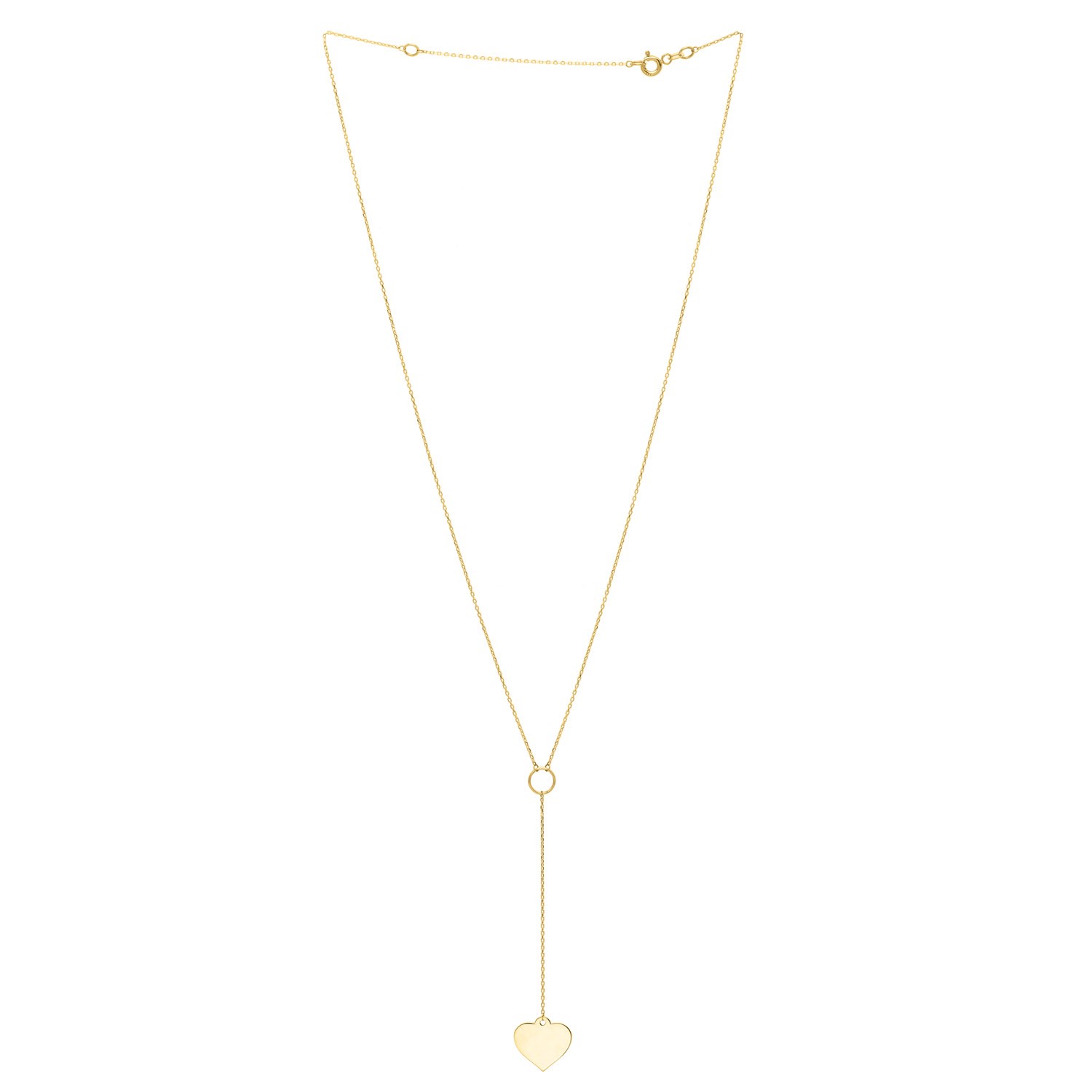 Lariat Heart Necklace in 10K Yellow Gold - Image 2