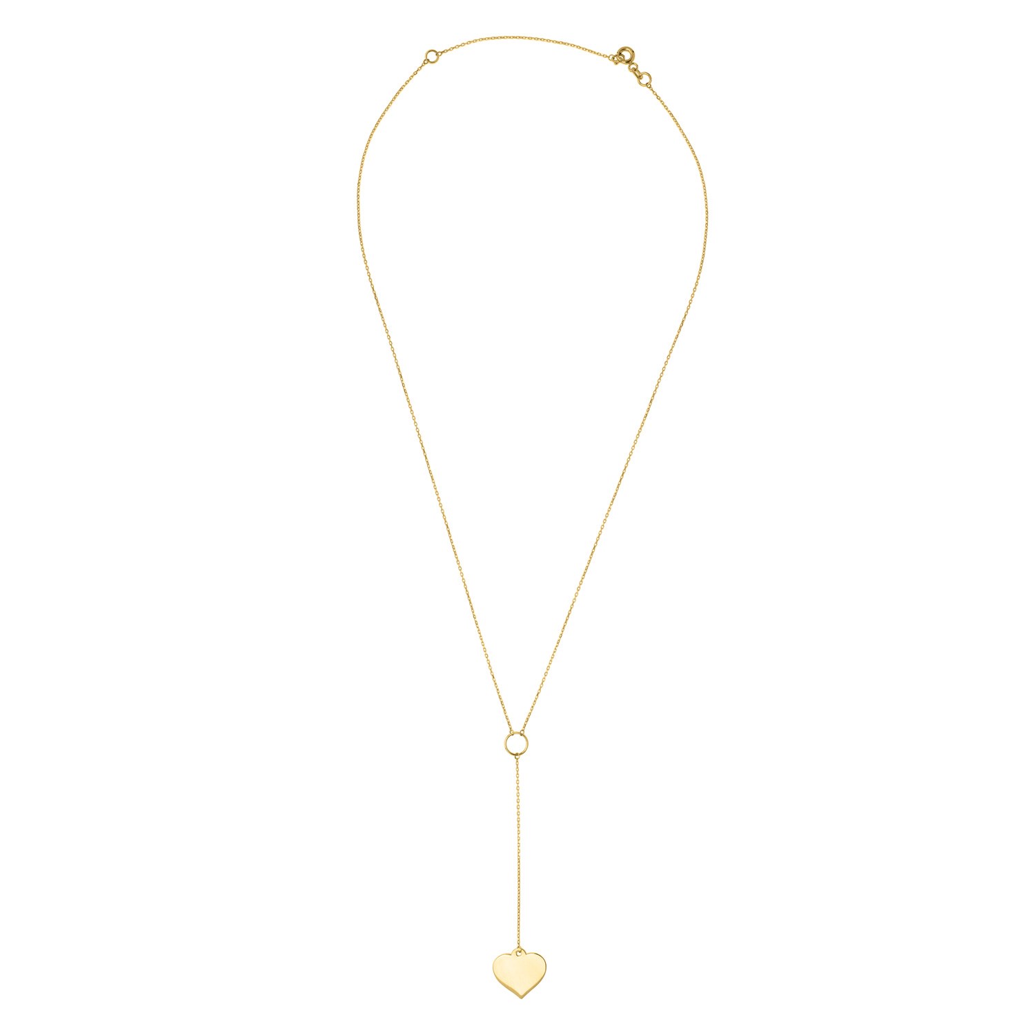 Lariat Heart Necklace in 10K Yellow Gold - Image 3