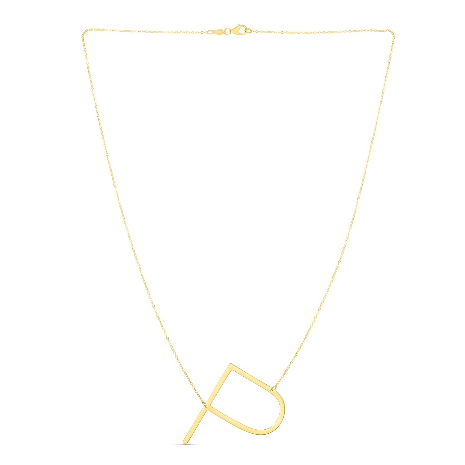 14K Yellow Gold Yours Truly Large Initial P Necklace - Image 2