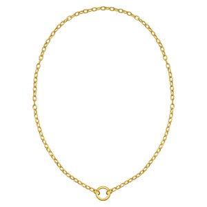 14K Yellow Gold Push Lock Charm Necklace (4.20 mm)