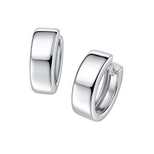 14k White Gold Snuggable Hoop Earrings