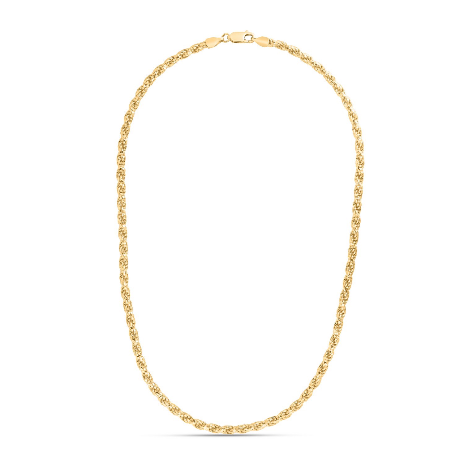 Sterling Silver Yellow Gold Plated Diamond Cut Royal Rope Chain (4.40 mm) - Image 2