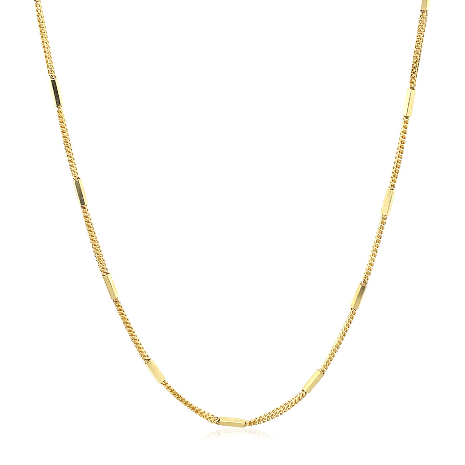 Diamond Cut Bar Links Pendant Chain in Yellow Gold (1.30 mm) - Image 2