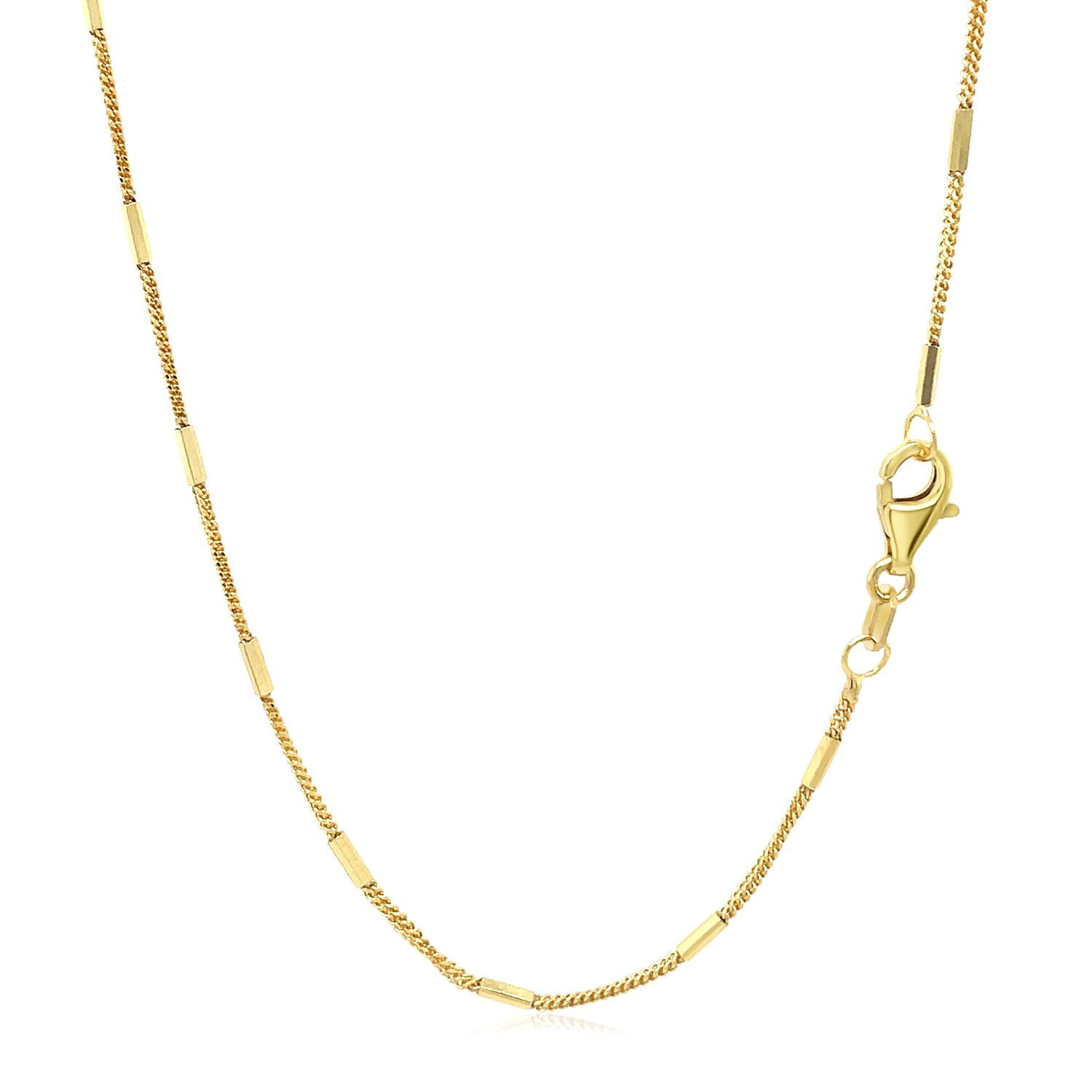 Diamond Cut Bar Links Pendant Chain in Yellow Gold (1.30 mm) - Image 3