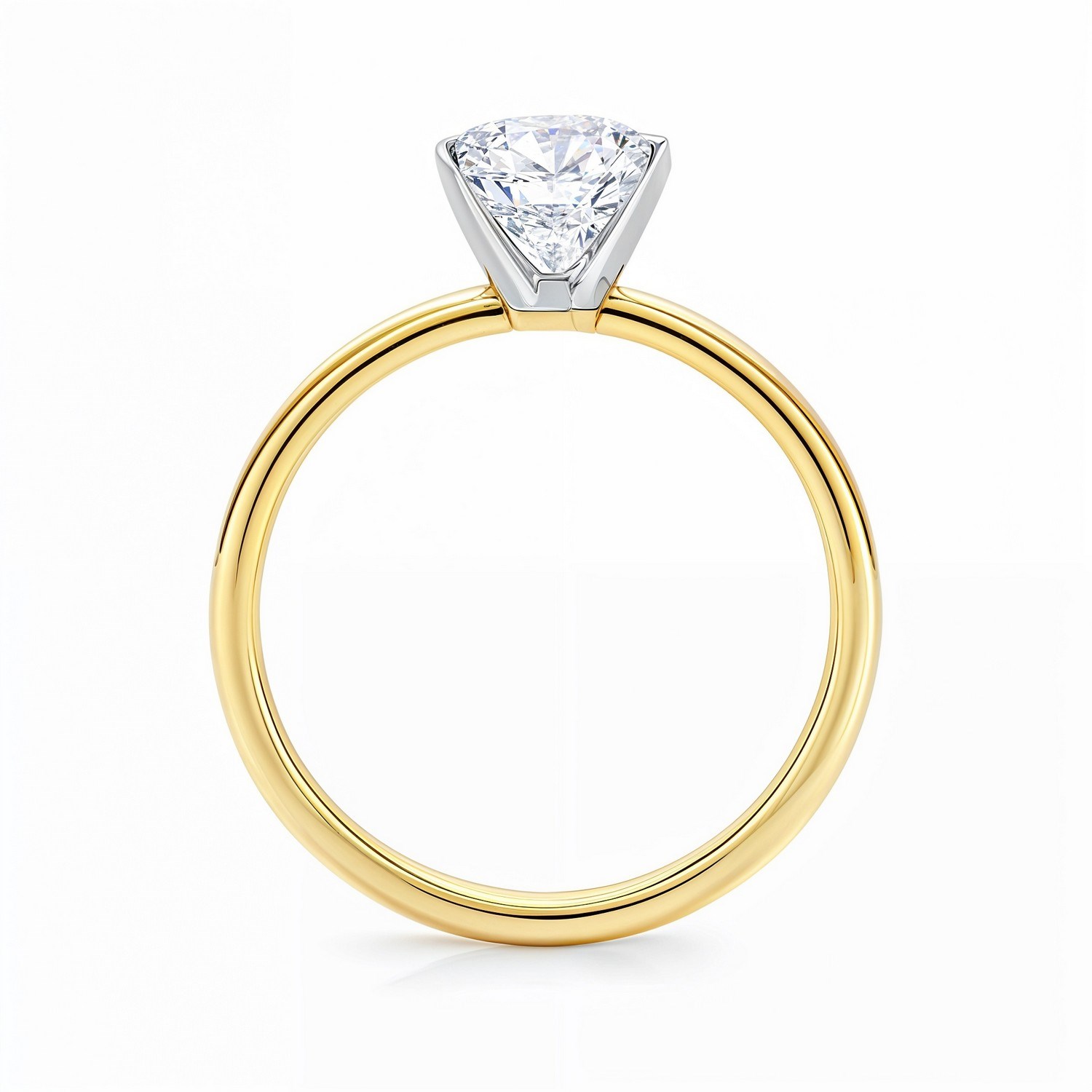 3 Carat Radiant Lab Grown IGI G/VS1 Diamond Solitaire Ring in 14K Yellow Gold - Image 4