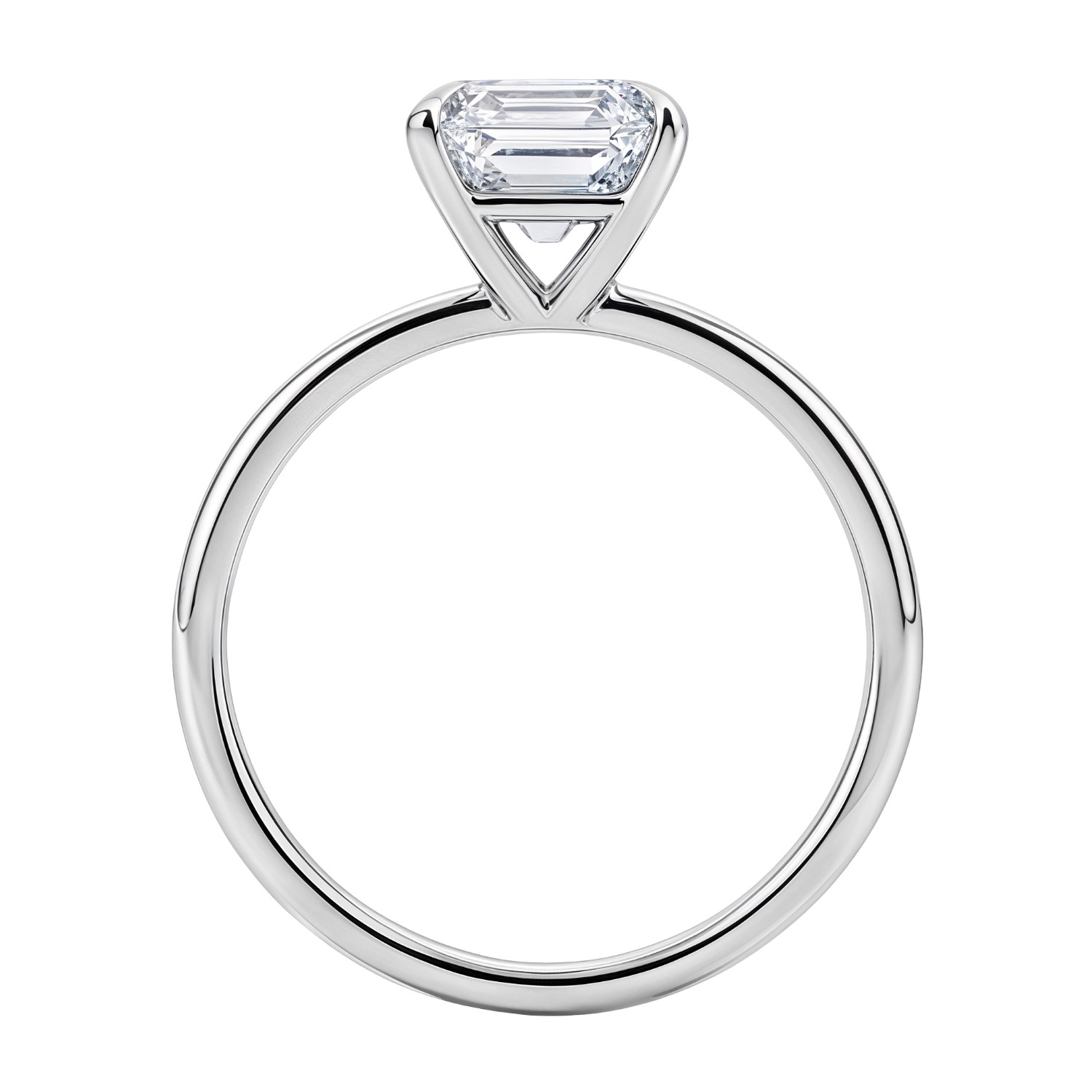 2 Carat Emerald Lab Grown IGI G/VS1 Diamond Solitaire Ring in 10K White Gold - Image 4