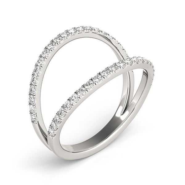14k White Gold Diamond Split Band Ring (1/4 cttw) - Image 3