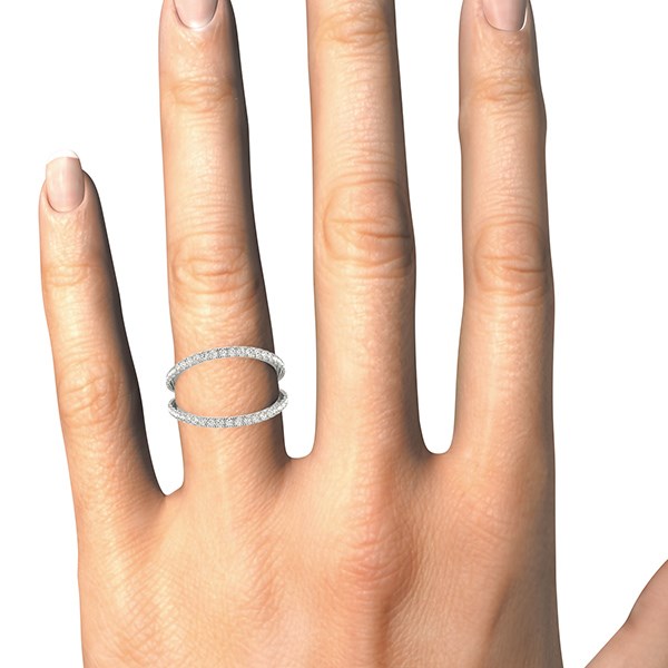 14k White Gold Diamond Split Band Ring (1/4 cttw) - Image 4