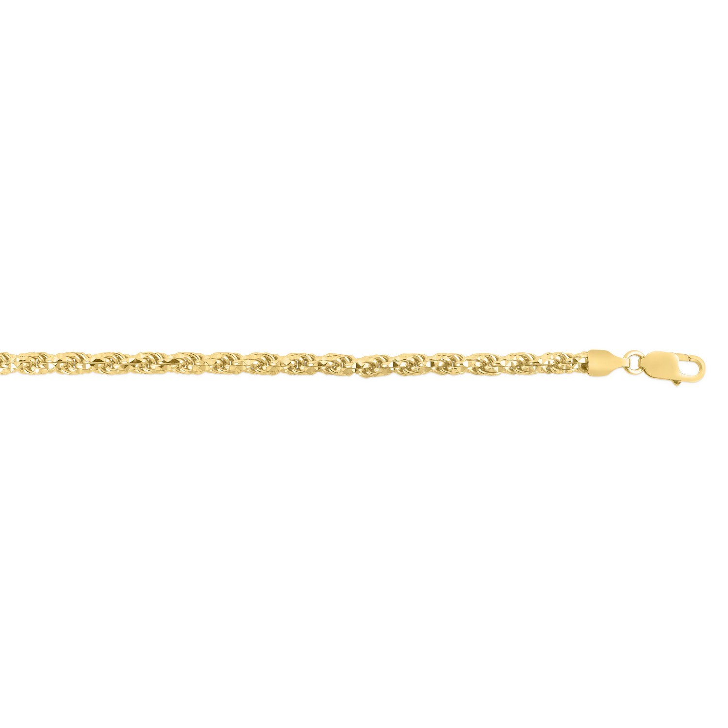 Sterling Silver Yellow Gold Plated Diamond Cut Royal Rope Chain (5.00 mm) - Image 4