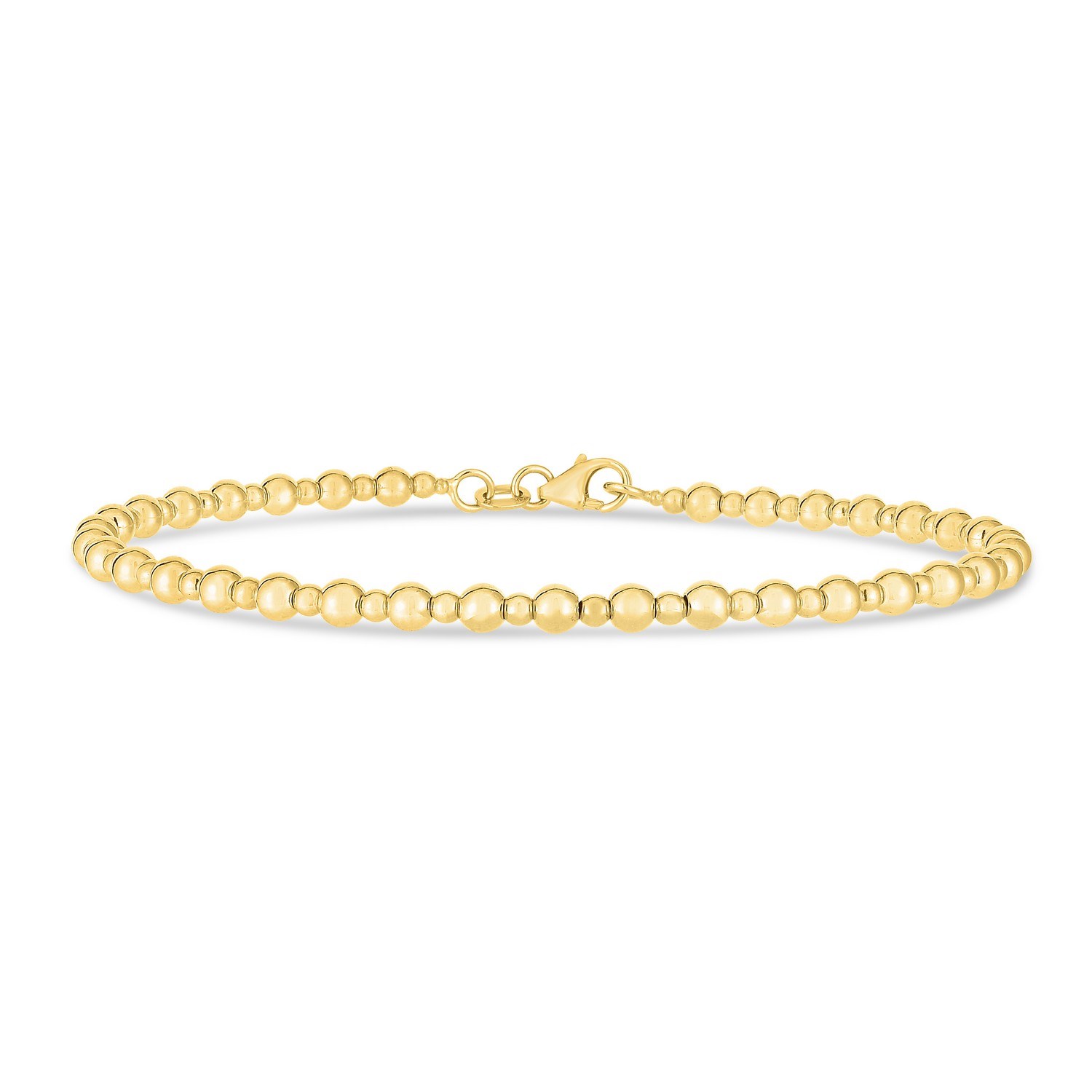14K Yellow Gold Pallina Bead Bracelet (3.00 mm) - Image 3
