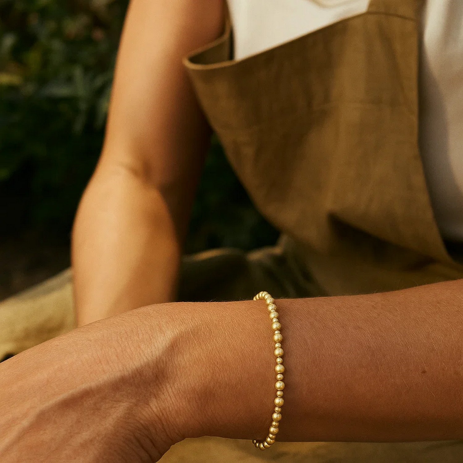14K Yellow Gold Pallina Bead Bracelet (3.00 mm) - Image 5