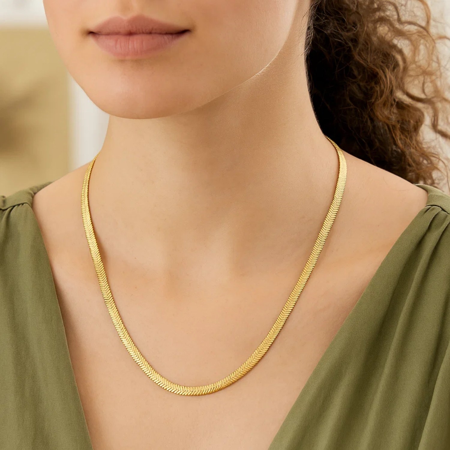 Sterling Silver Yellow Gold Plated Oval Snake Chain (4.20 mm) - Image 4