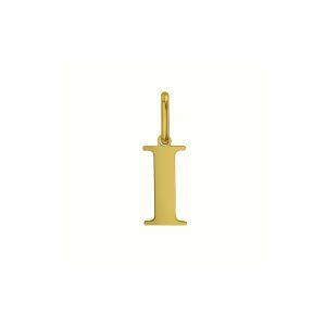 14K Yellow Gold Initial I Charm Pendant
